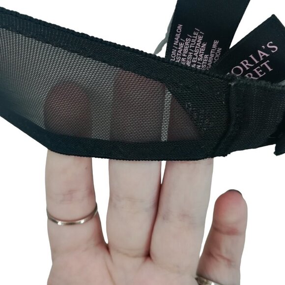 Victorias Secret Very Sexy Plunge Bra Blue Black Lace Size 32C Padded Underwire - Picture 6 of 10